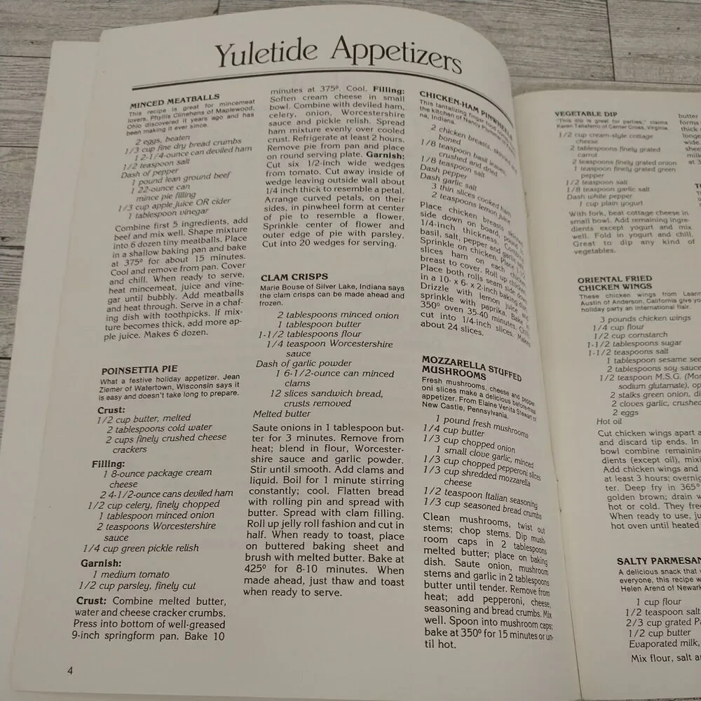 Country Christmas Entertaining - Recipes +Table Creations Craft Book - Vtg 1980s